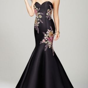 Jovani 33689 Floral Mermaid Sweetheart Neck Dress